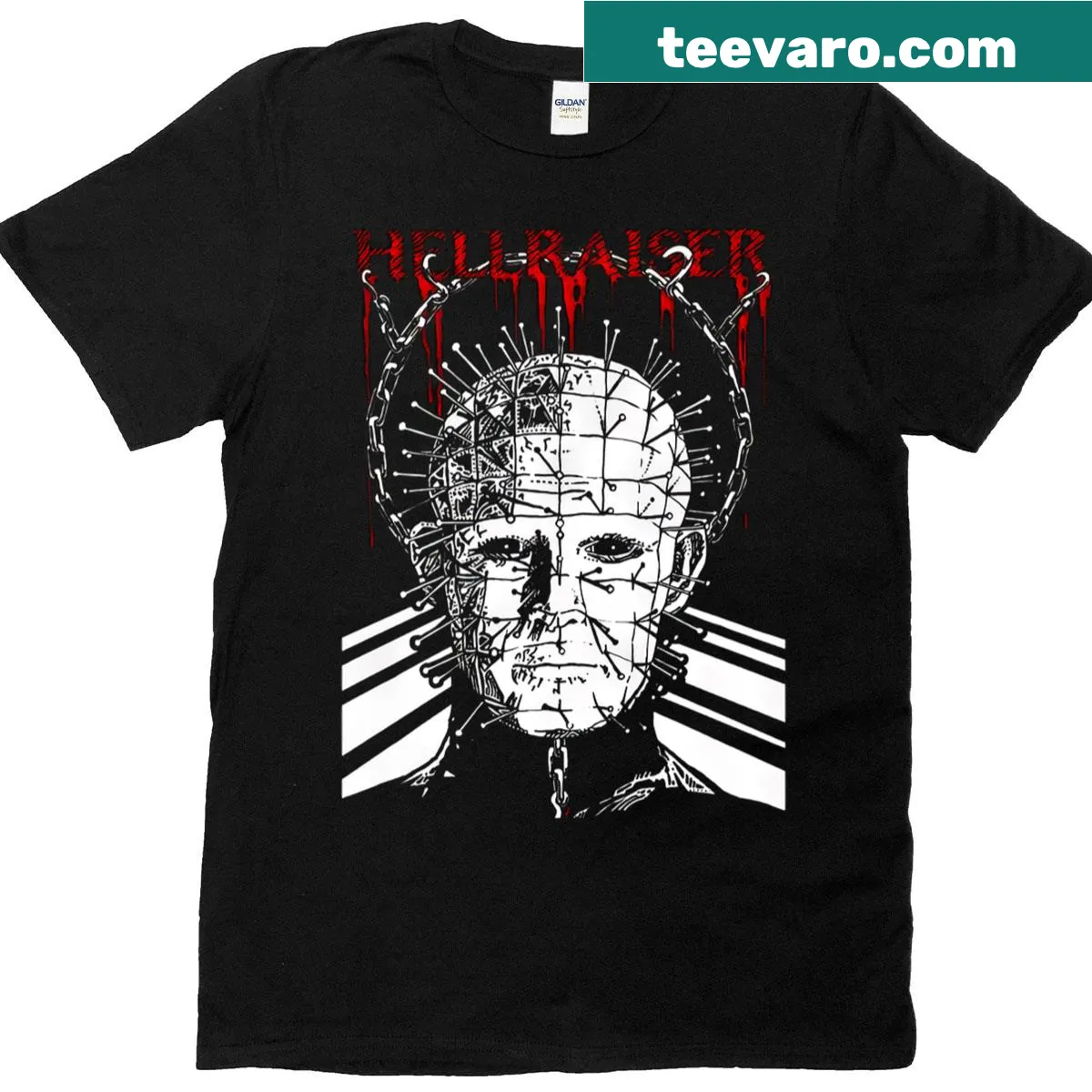 Hellraiser Pinhead graphic T-shirt — on a men's t-shirt