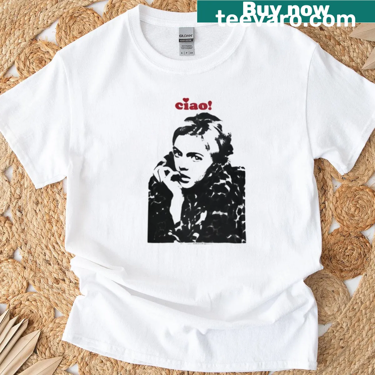 Minimalist t-shirt featuring the phrase 'Hysteric Glamour' in bold typography. — on a men's t-shirt