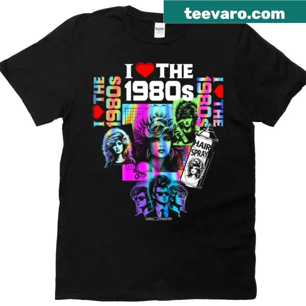 Nostalgic t-shirt featuring text about 1980s hair