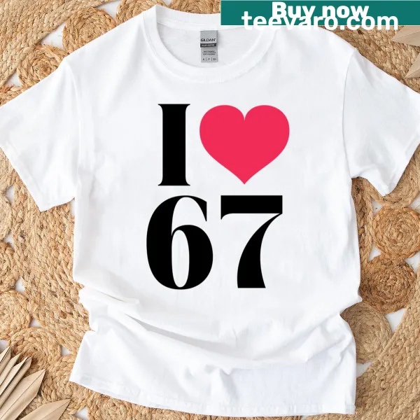 Retro vintage tee with the number 67 design