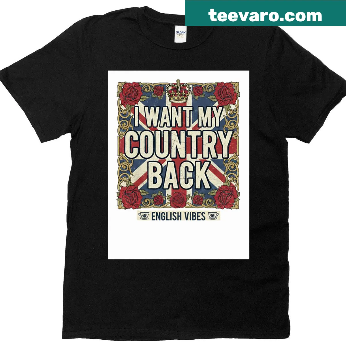 Vintage Union Jack graphic on an oversized T-shirt — on a men's t-shirt