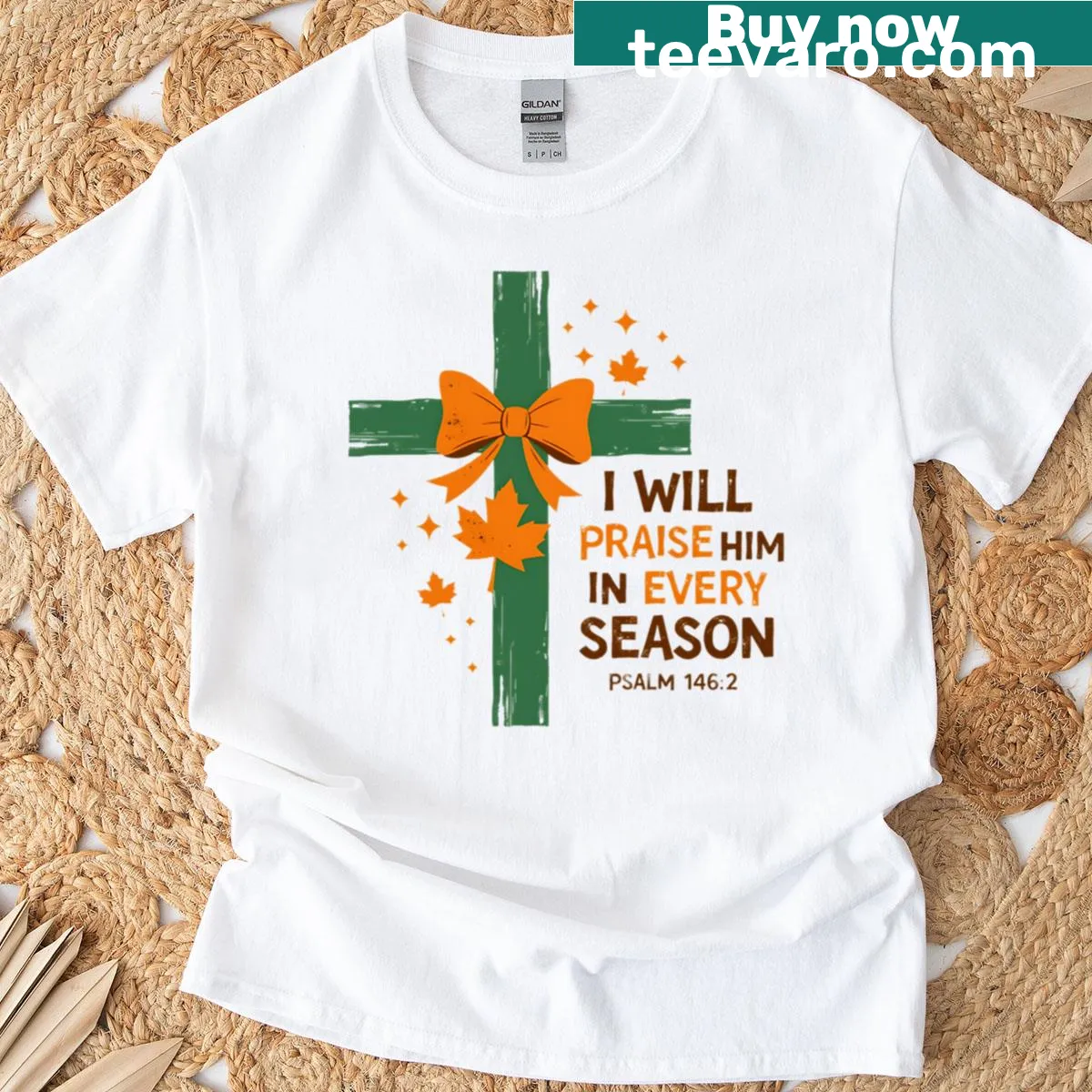 Christian faith T-shirt with Psalm 146:2 text design — on a men's t-shirt