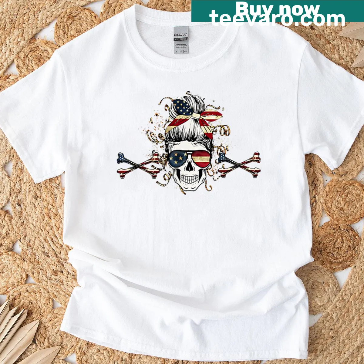 Double-sided t-shirt with skeleton graphic and witty text — on a men's t-shirt