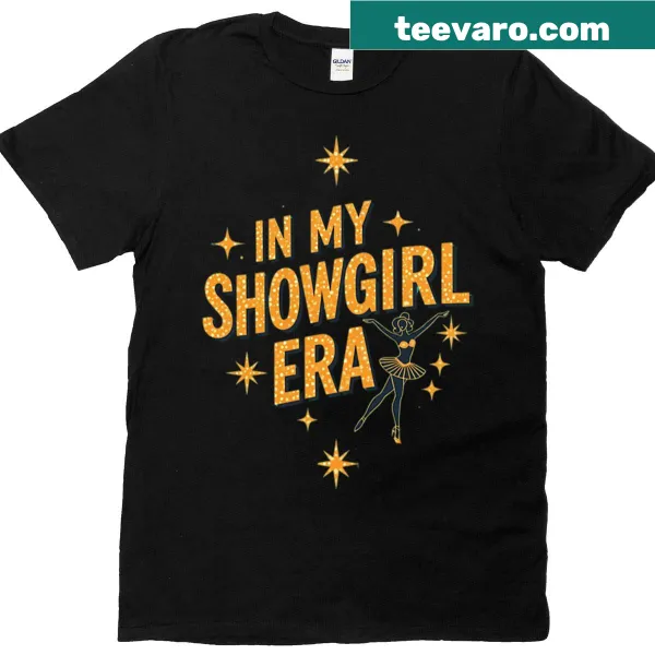 Silhouette design T-shirt depicting a showgirl in an elegant pose