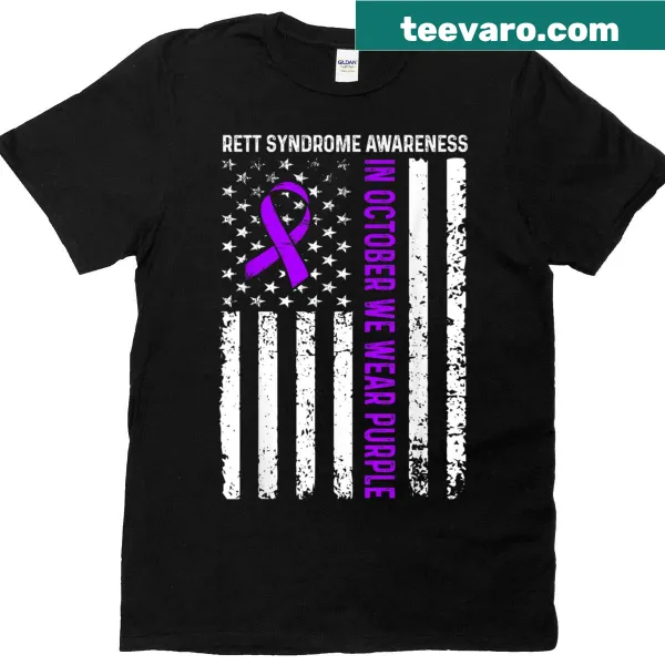 Awareness T-shirt with text supporting Rett Syndrome in October