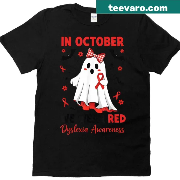 Halloween t-shirt combining ghosts and dyslexia awareness message