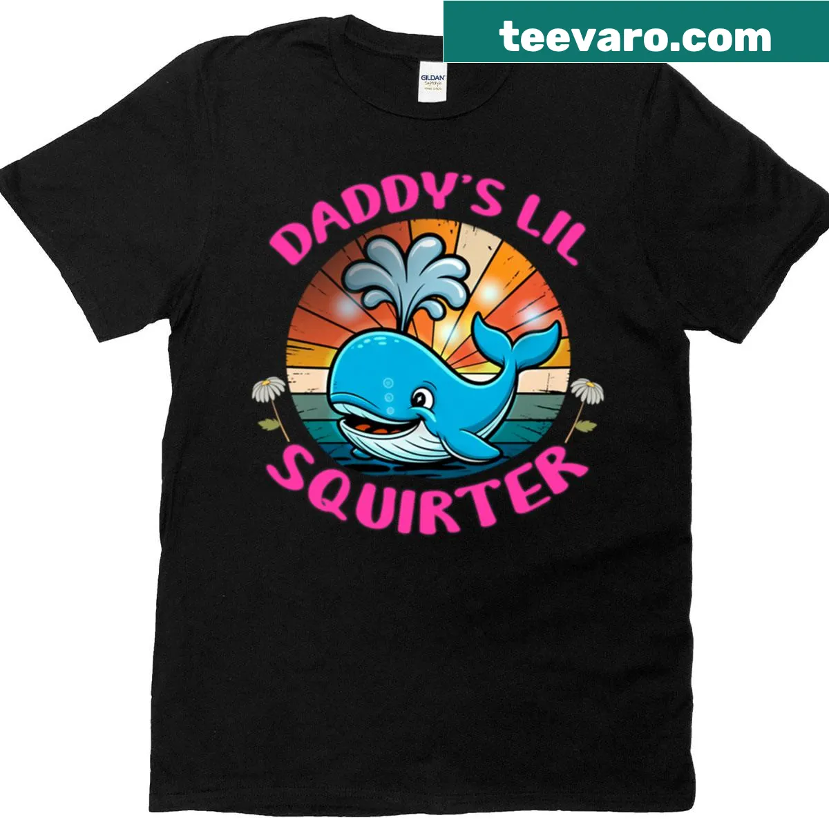 Funny T-shirt with the phrase 'Daddy's Lil Squirter' in bold typography. — on a men's t-shirt