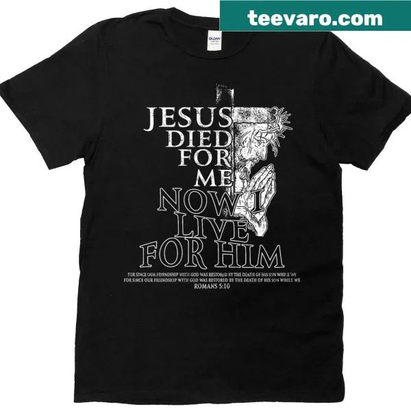 Inspirational Christian T-shirt with a message on the back about faith.