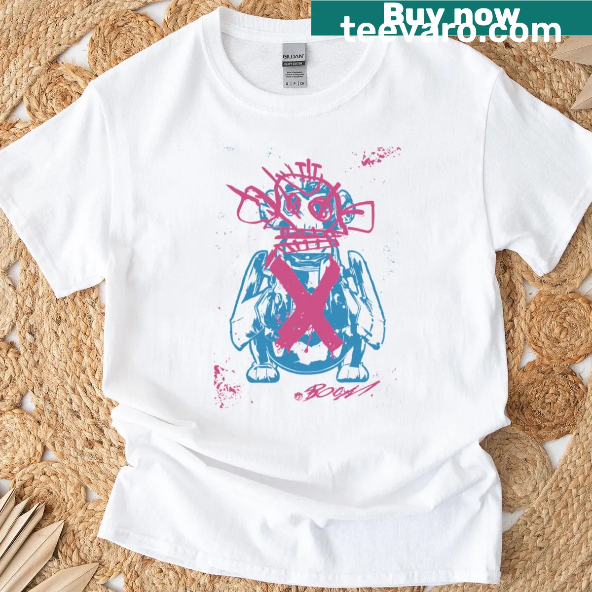 Graffiti-inspired t-shirt featuring a monkey design — on a men's t-shirt
