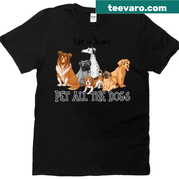 Typography t-shirt with a fun saying about petting dogs