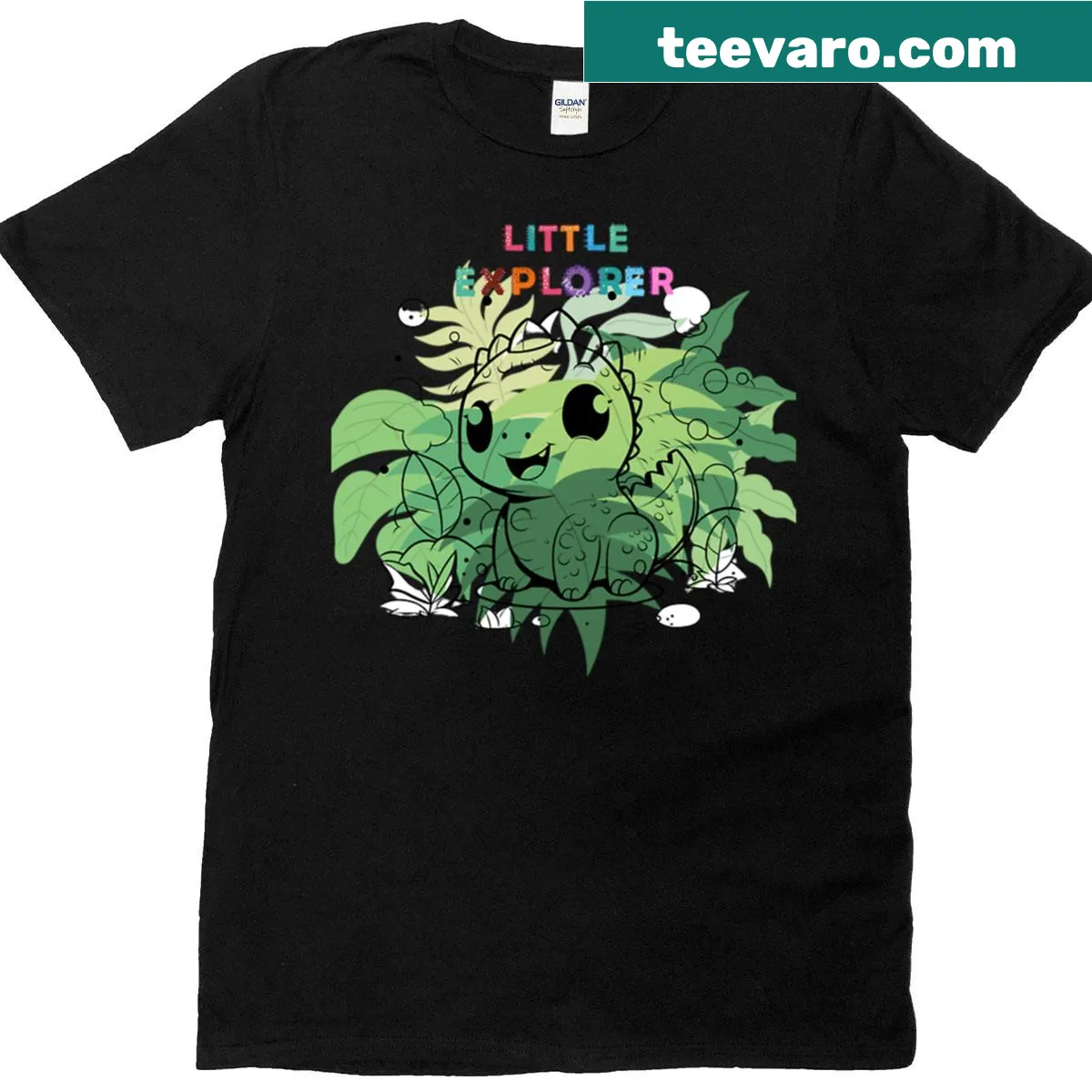 Oversized T-shirt with a cute baby dragon illustration for kids — on a men's t-shirt