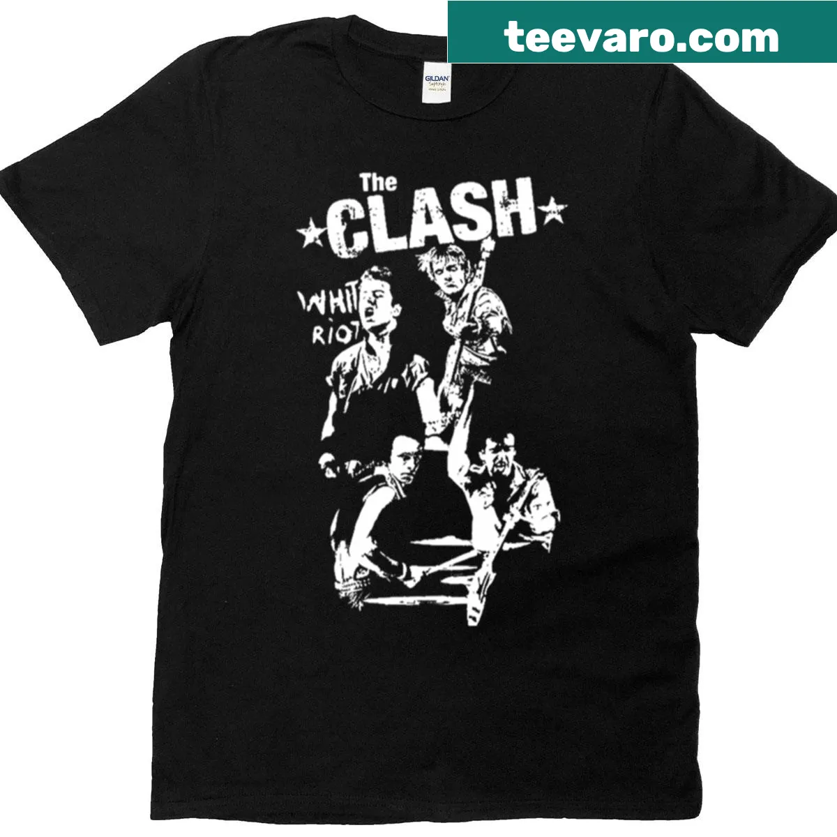 Vintage T-shirt featuring a band logo in a distressed print — on a men's t-shirt
