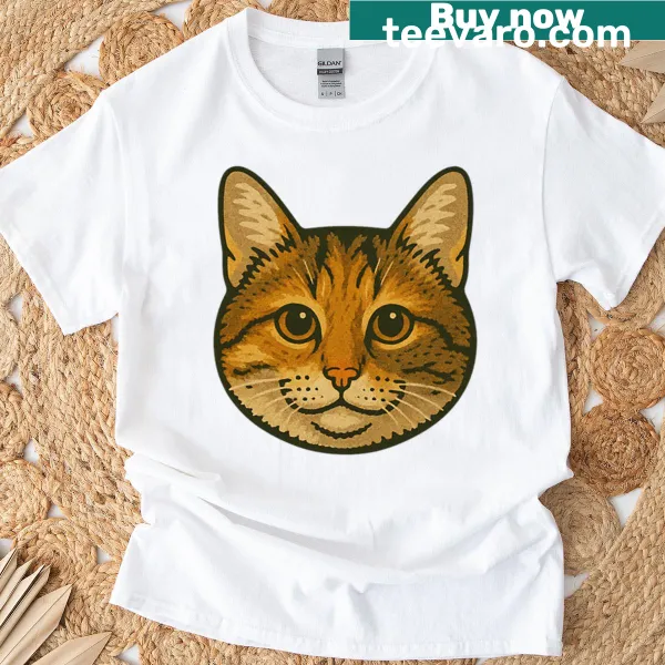 Illustrated cat graphic on a cute t-shirt