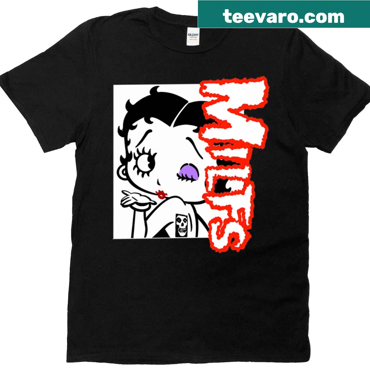 Oversized t-shirt featuring a cartoon graphic of Betty Boop — on a men's t-shirt