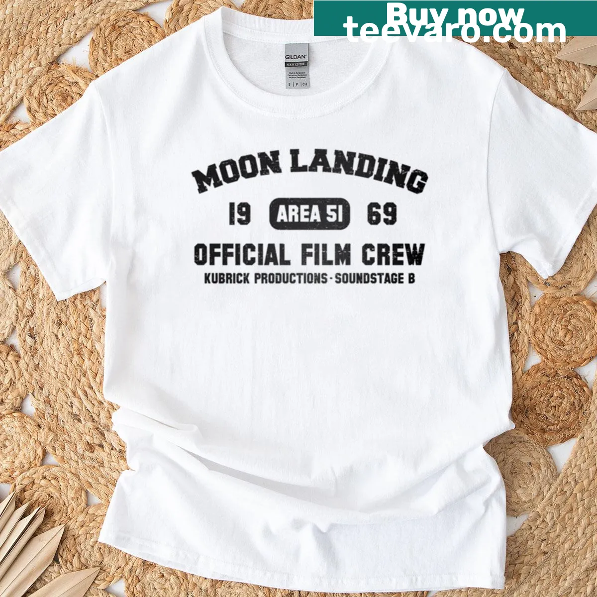 Retro graphic celebrating the moon landing film crew — on a men's t-shirt