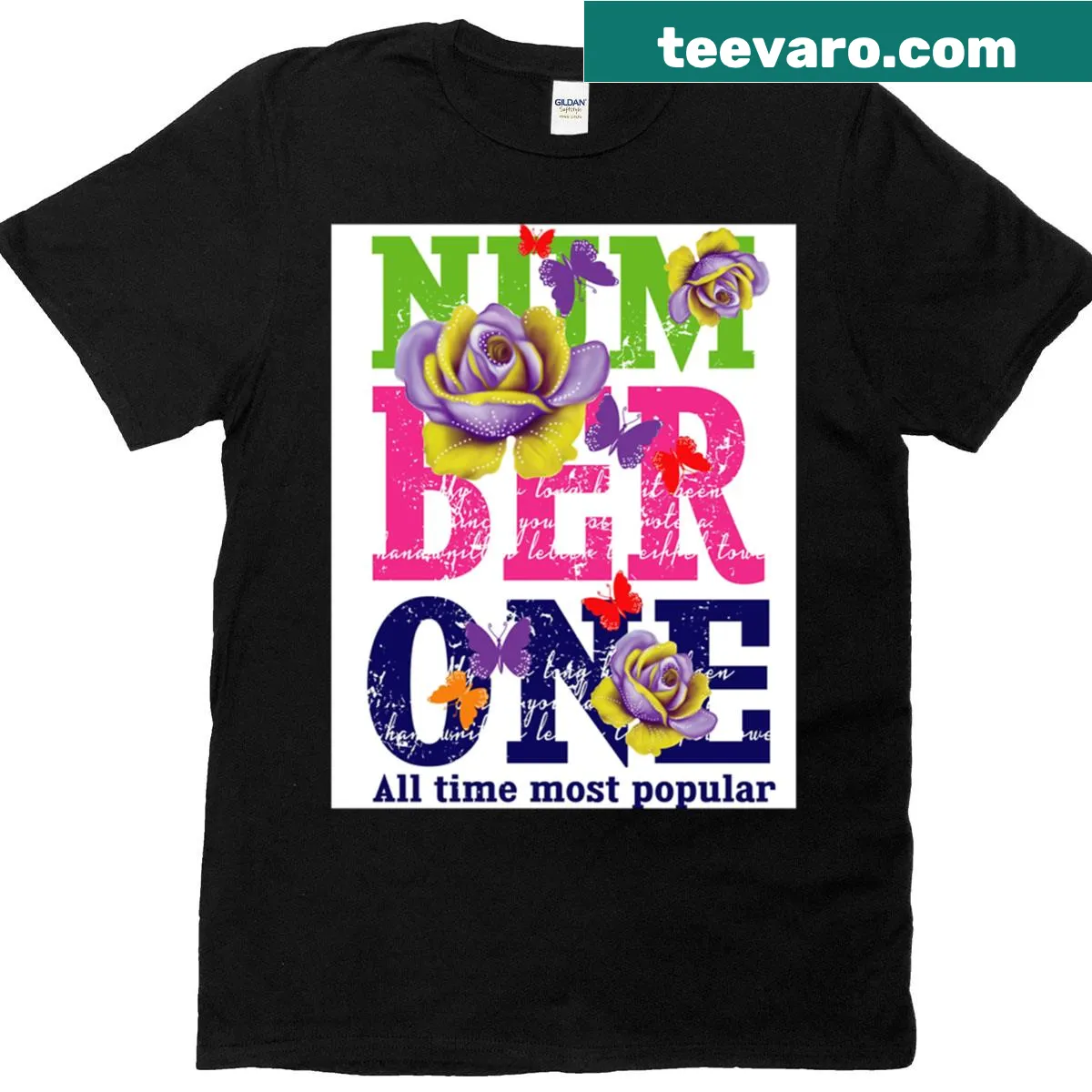 Vintage T-shirt with 'Mum Dear One' typography and butterfly design — on a men's t-shirt
