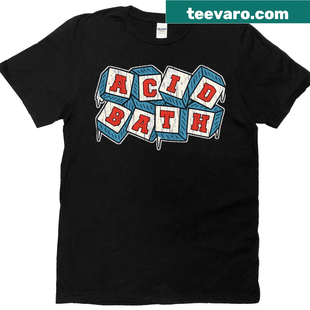 Funny vintage metal band logo t-shirt for music lovers — on a men's t-shirt