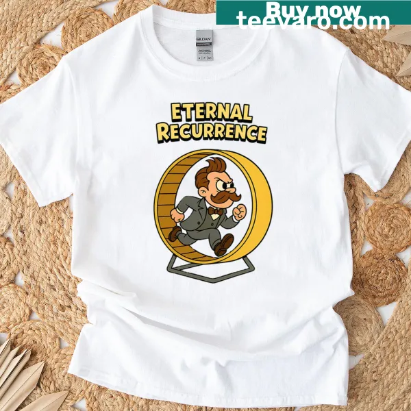 Oversized T-shirt with Nietzsche's concept of eternal recurrence printed