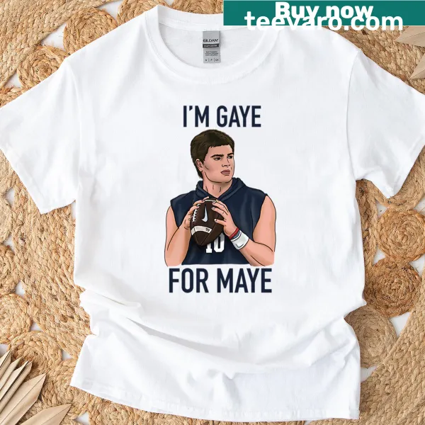 Funny football t-shirt featuring Drake Maye's name