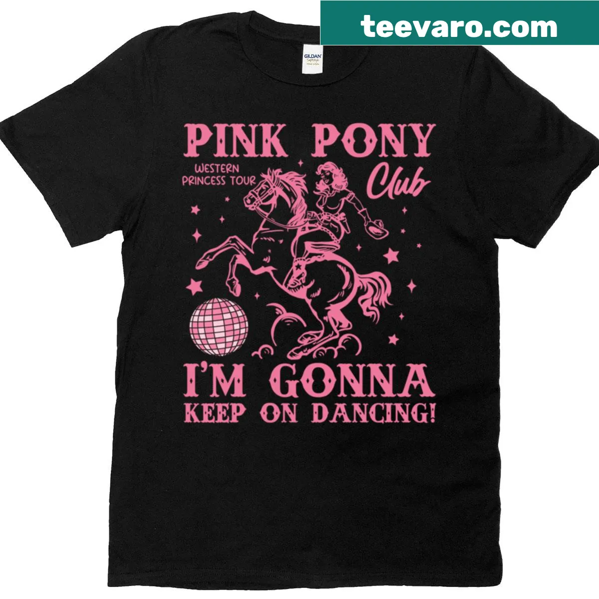 Oversized t-shirt featuring a cute illustration of a pink pony — on a men's t-shirt