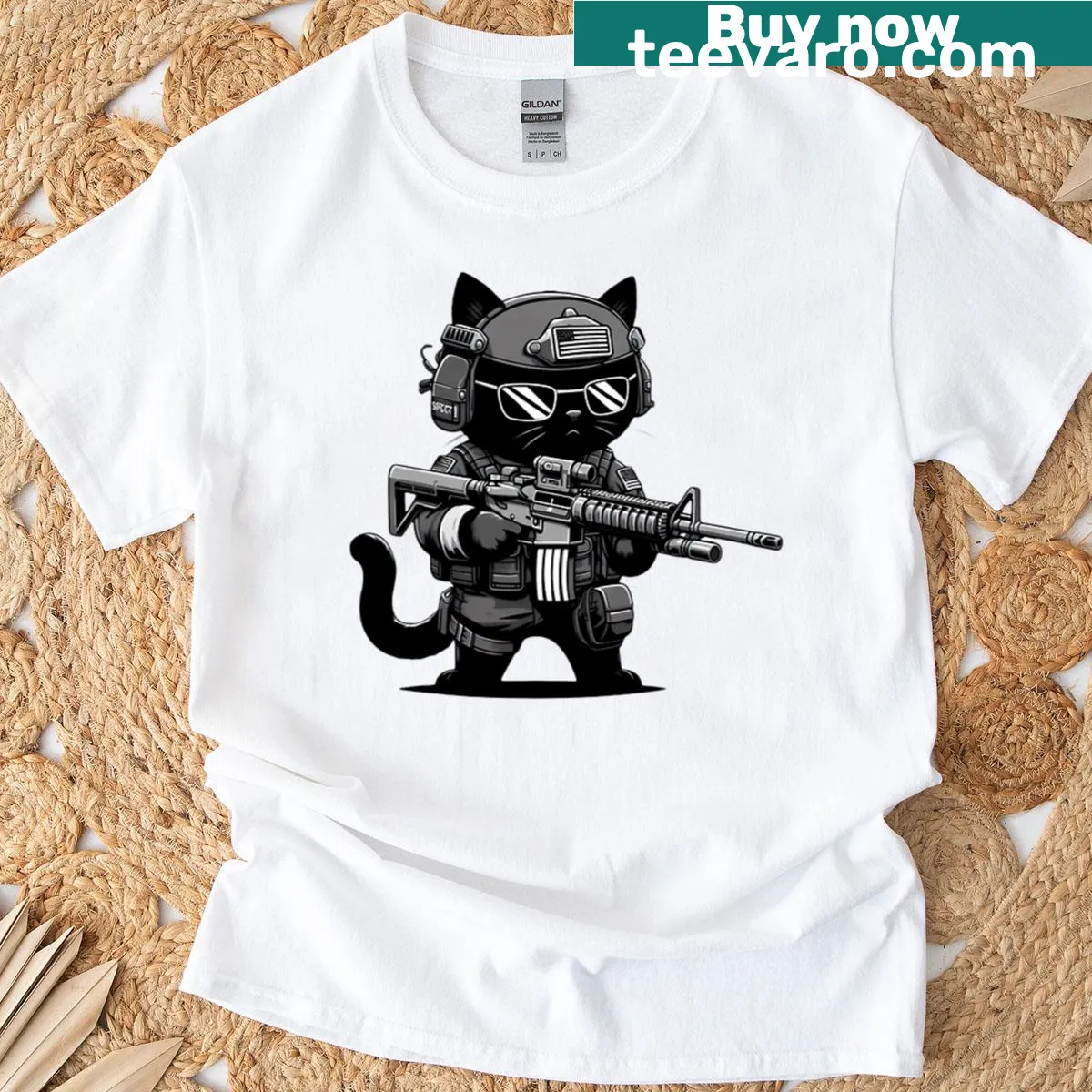 Playful pop art animal graphic T-shirt for animal lovers — on a men's t-shirt