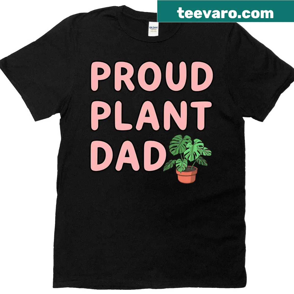T-shirt for plant dads featuring proud text about loving plants. — on a men's t-shirt