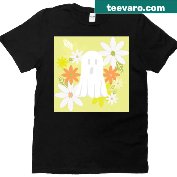 Whimsical daisies graphic on a T-shirt