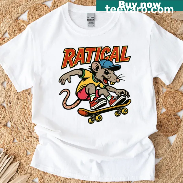 Retro skate rat graphic t-shirt