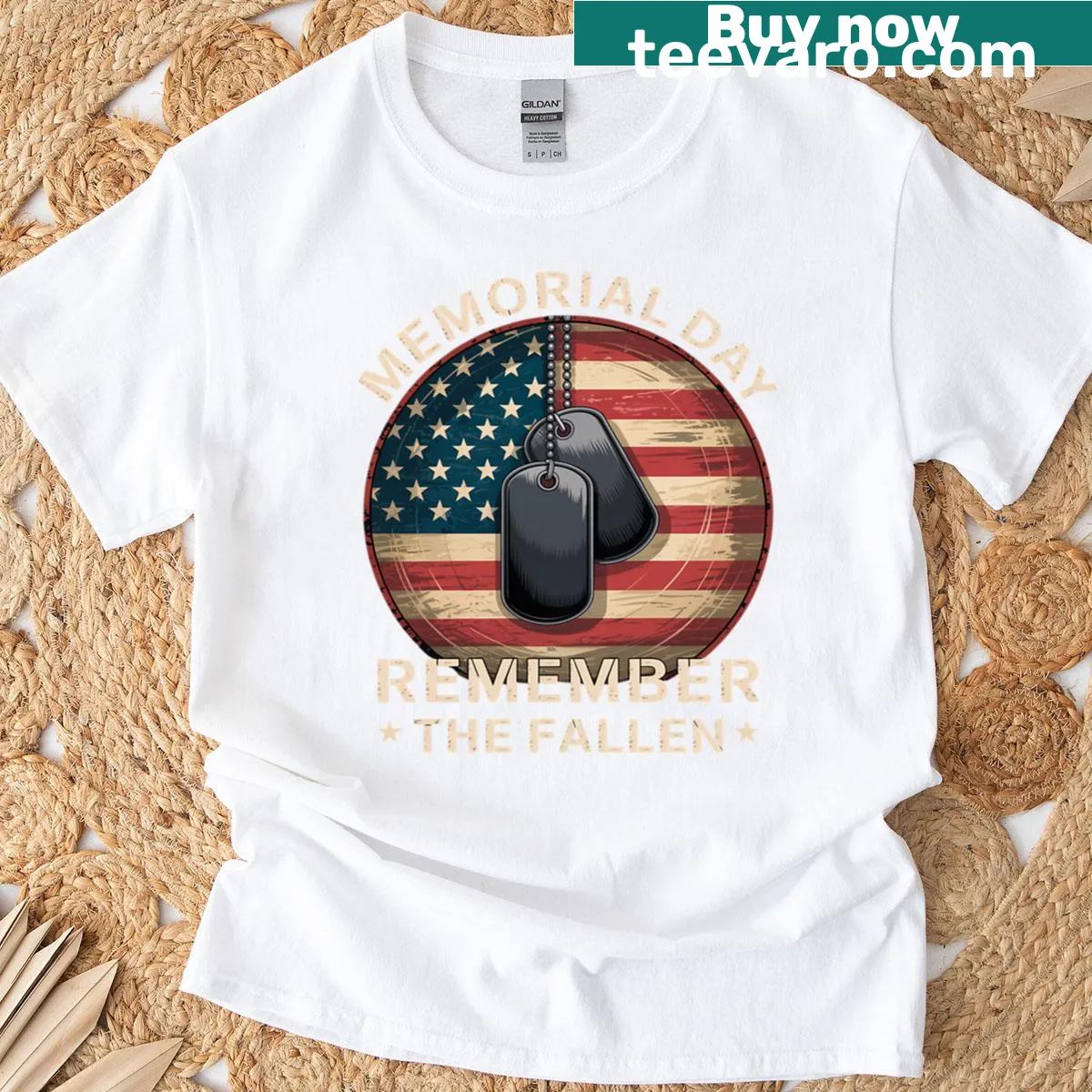 T-shirt honoring fallen veterans with respectful graphic for Veteran Day — on a men's t-shirt