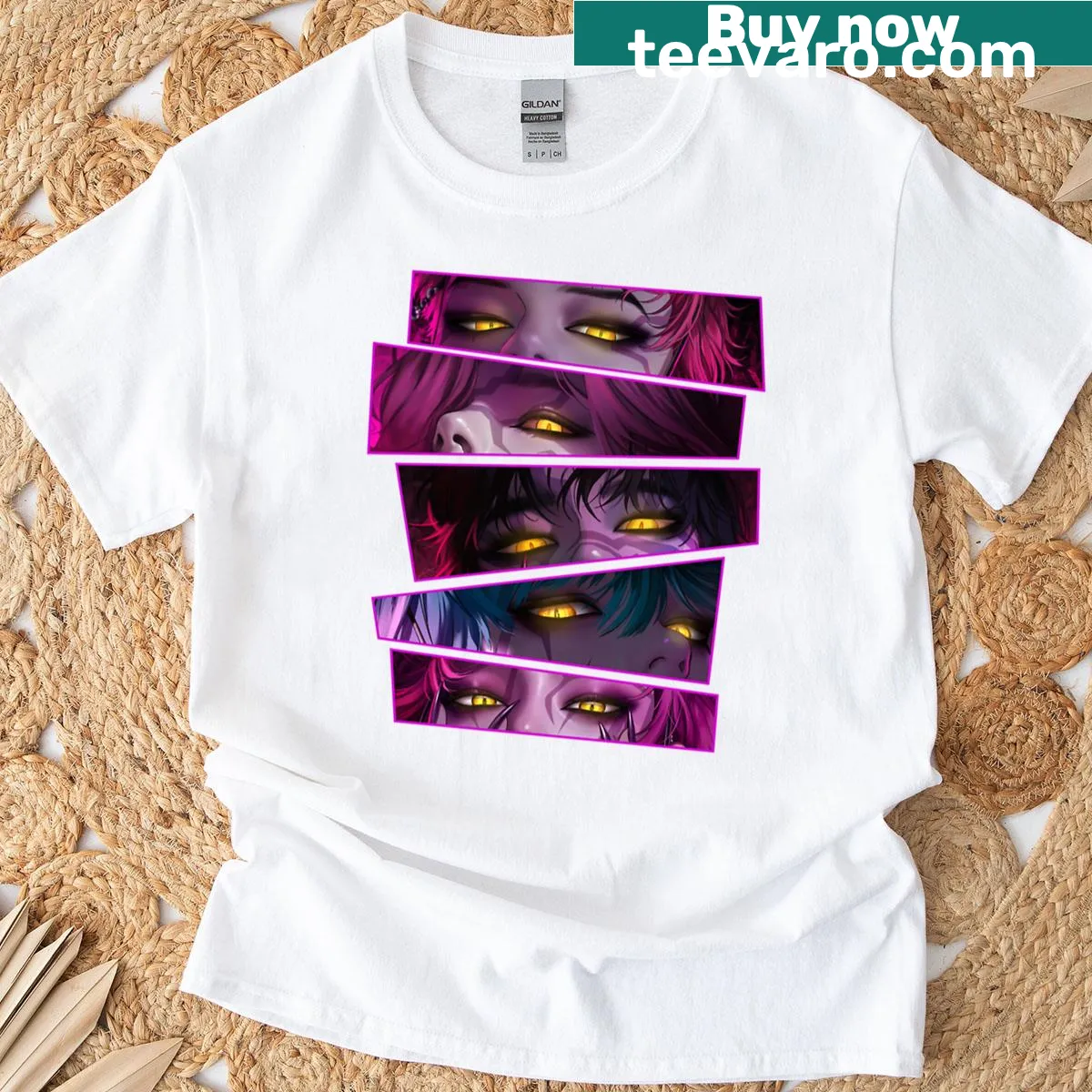Kpop-themed T-shirt with 'Saja Boys' graphic by Ruru — on a men's t-shirt