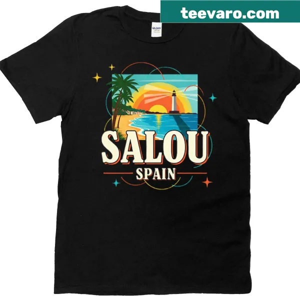 Vintage travel graphic featuring Salou on a distressed T-shirt