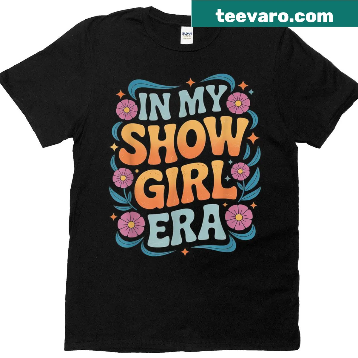 Show Girl Life T-shirt with playful typography — on a men's t-shirt