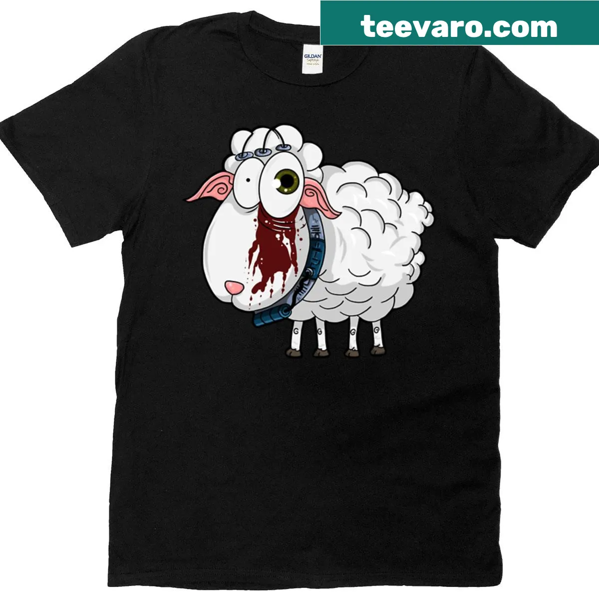 Illustration of an alien peeking behind Earth on a T-shirt — on a men's t-shirt