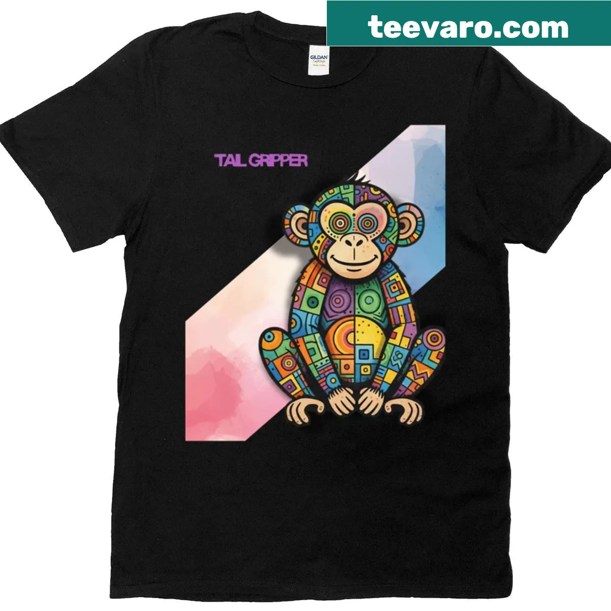 Funny Tail Gripper t-shirt featuring a cartoon dog tail design — on a men's t-shirt