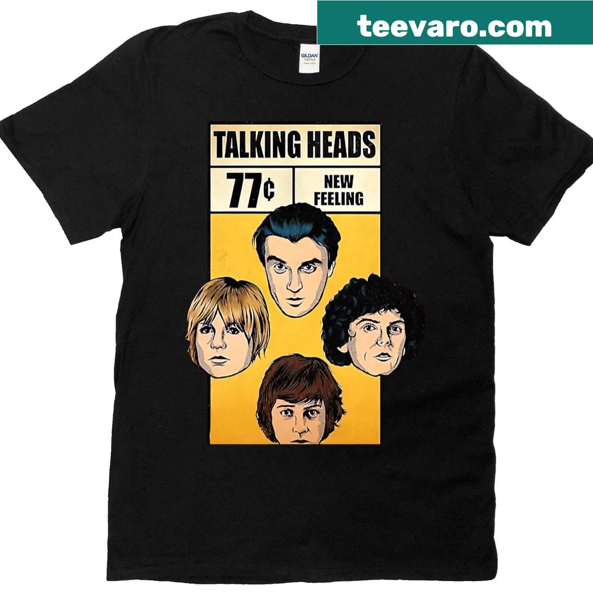 Talking Heads Rhythms T-shirt featuring bold text design — on a men's t-shirt