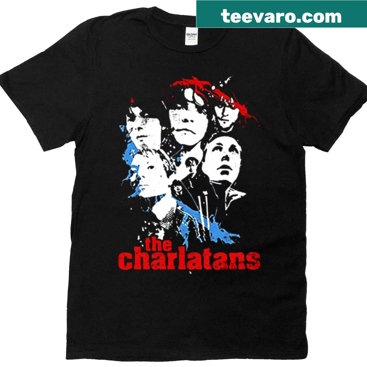 Retro The Who tour graphic on a music-themed t-shirt — on a men's t-shirt