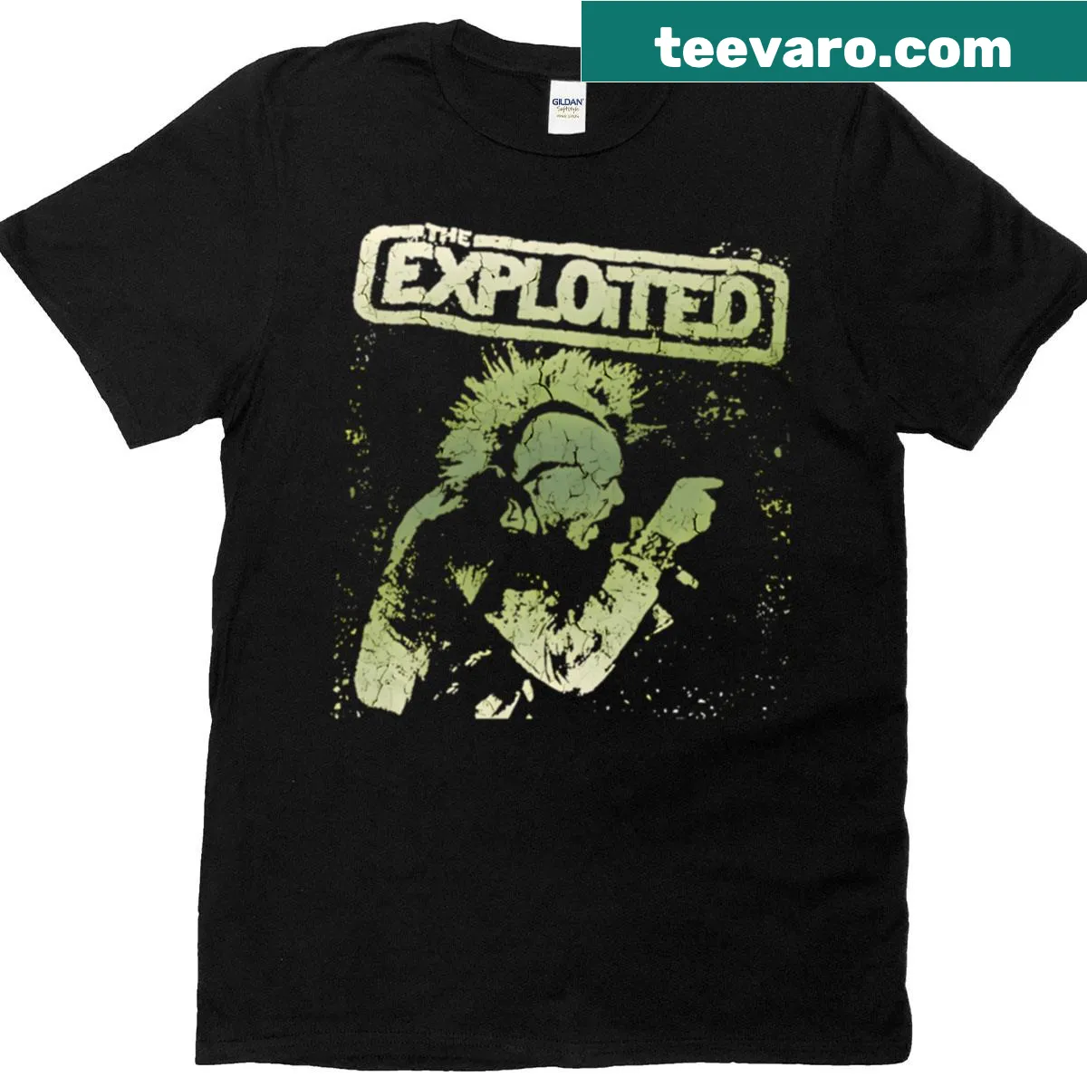 Bold T-shirt featuring punk-inspired graphic design — on a men's t-shirt