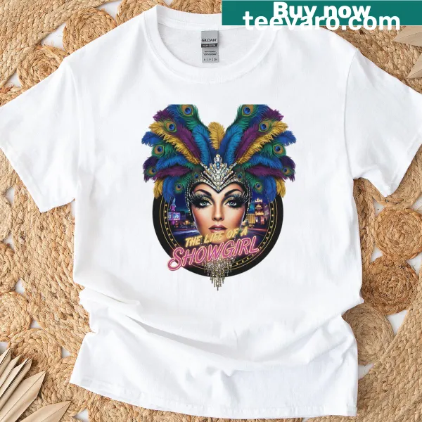 Vintage oversized T-shirt featuring a glamorous showgirl design.