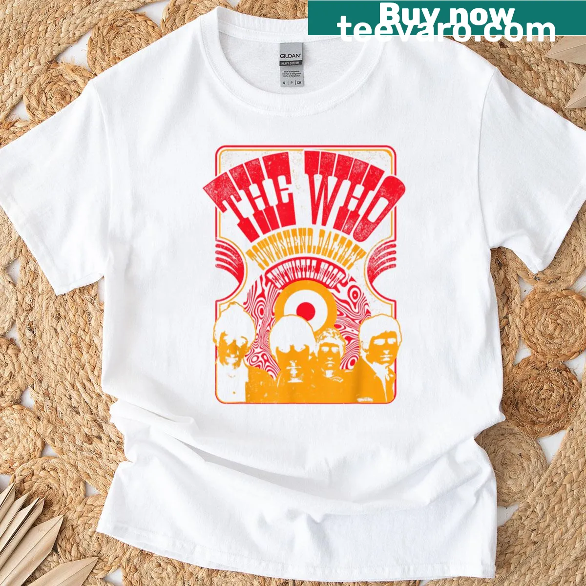 Retro-inspired T-shirt with The Who graphic — on a men's t-shirt
