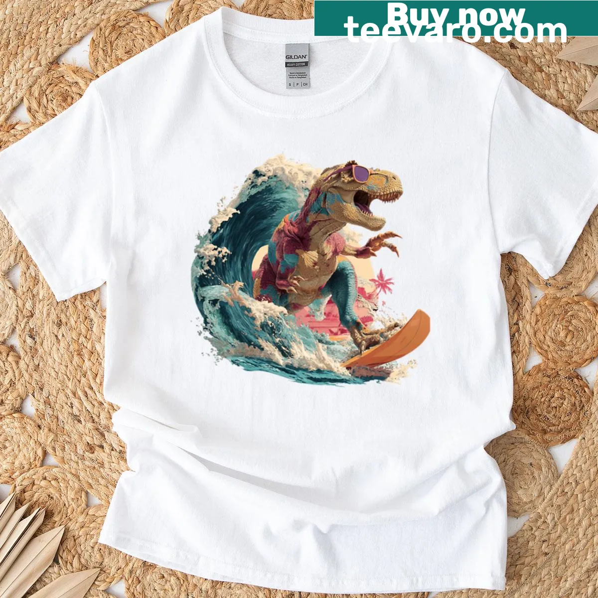 T-shirt featuring Tidal King ocean-themed design — on a men's t-shirt