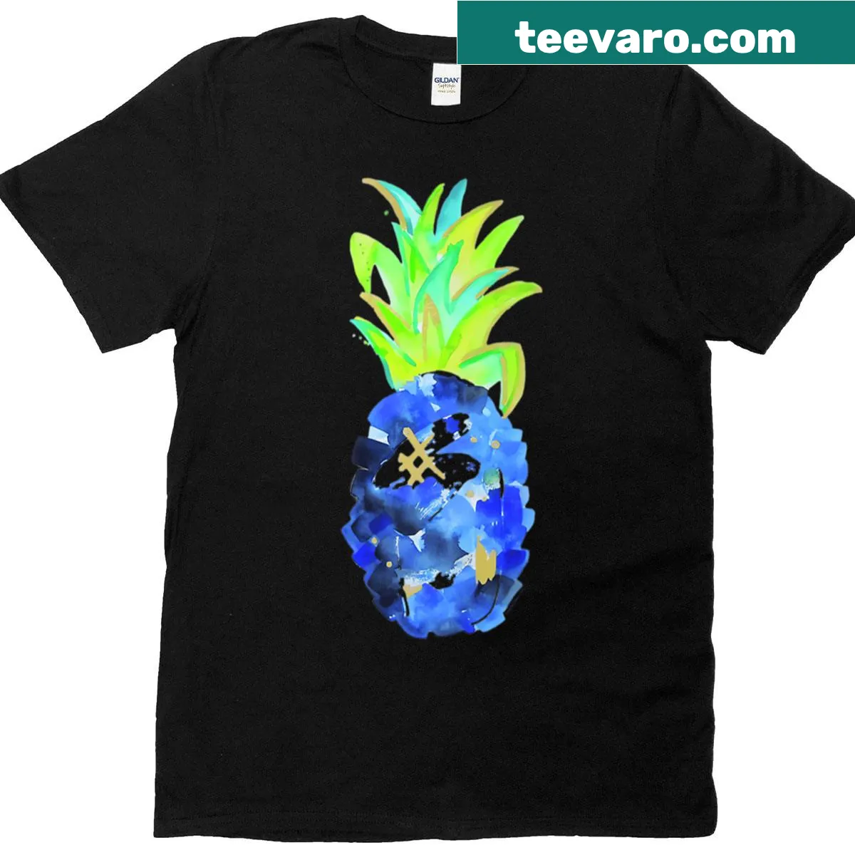 T-shirt featuring a playful pineapple illustration in a scenic design — on a men's t-shirt