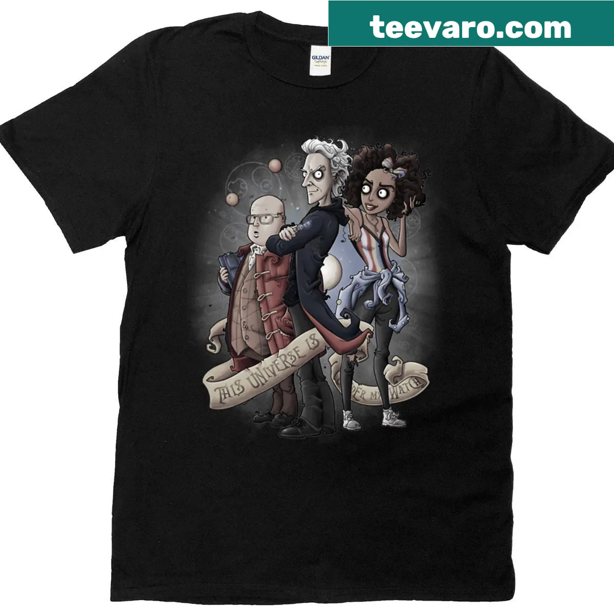 Minimalist oversized T-shirt with 'Under My Watch' text — on a men's t-shirt