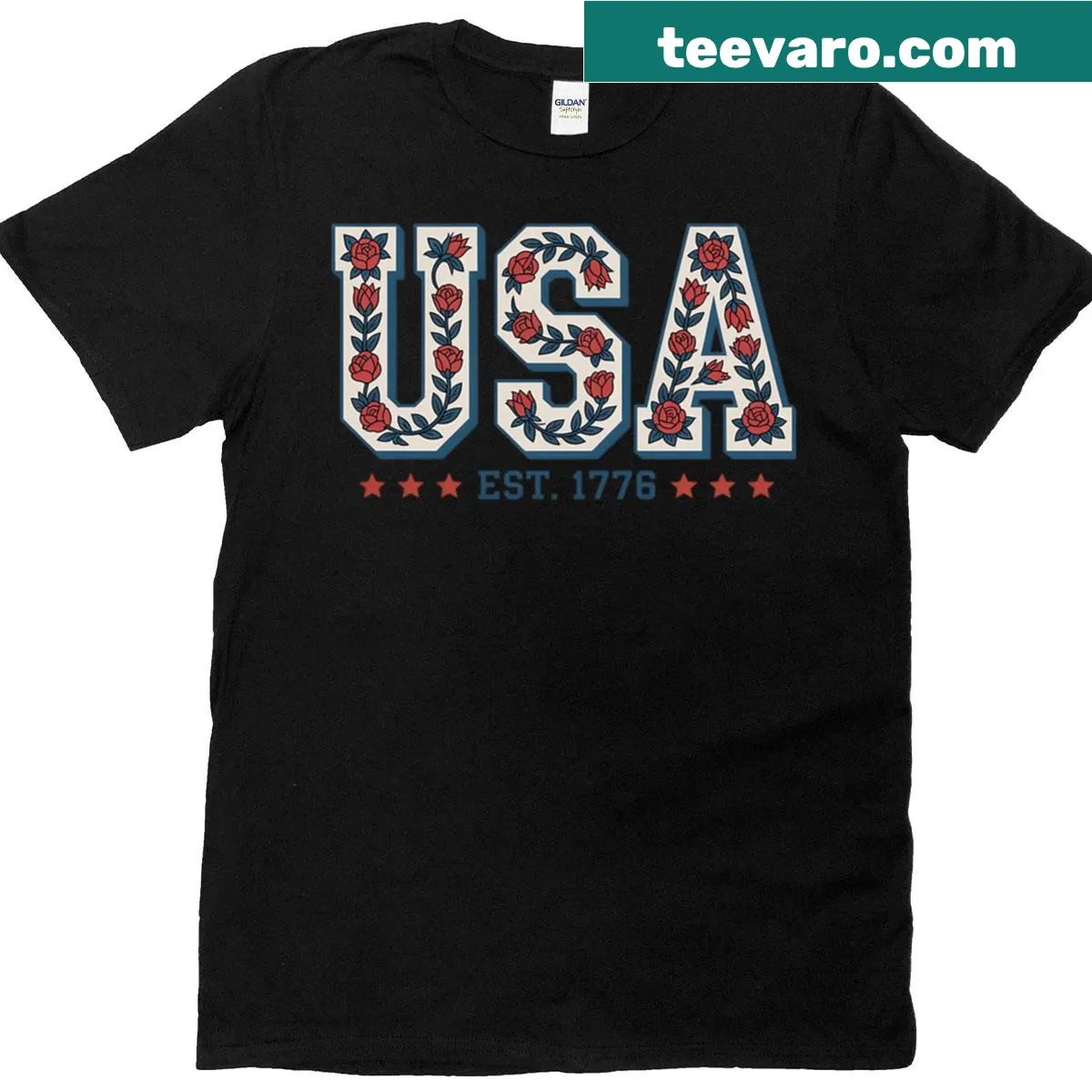 Patriotic USA 4th Of July T-shirt — on a men's t-shirt
