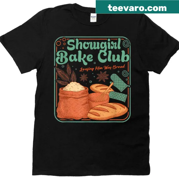 Vintage typography graphic 'Loafing Him Was Bread' on t-shirt