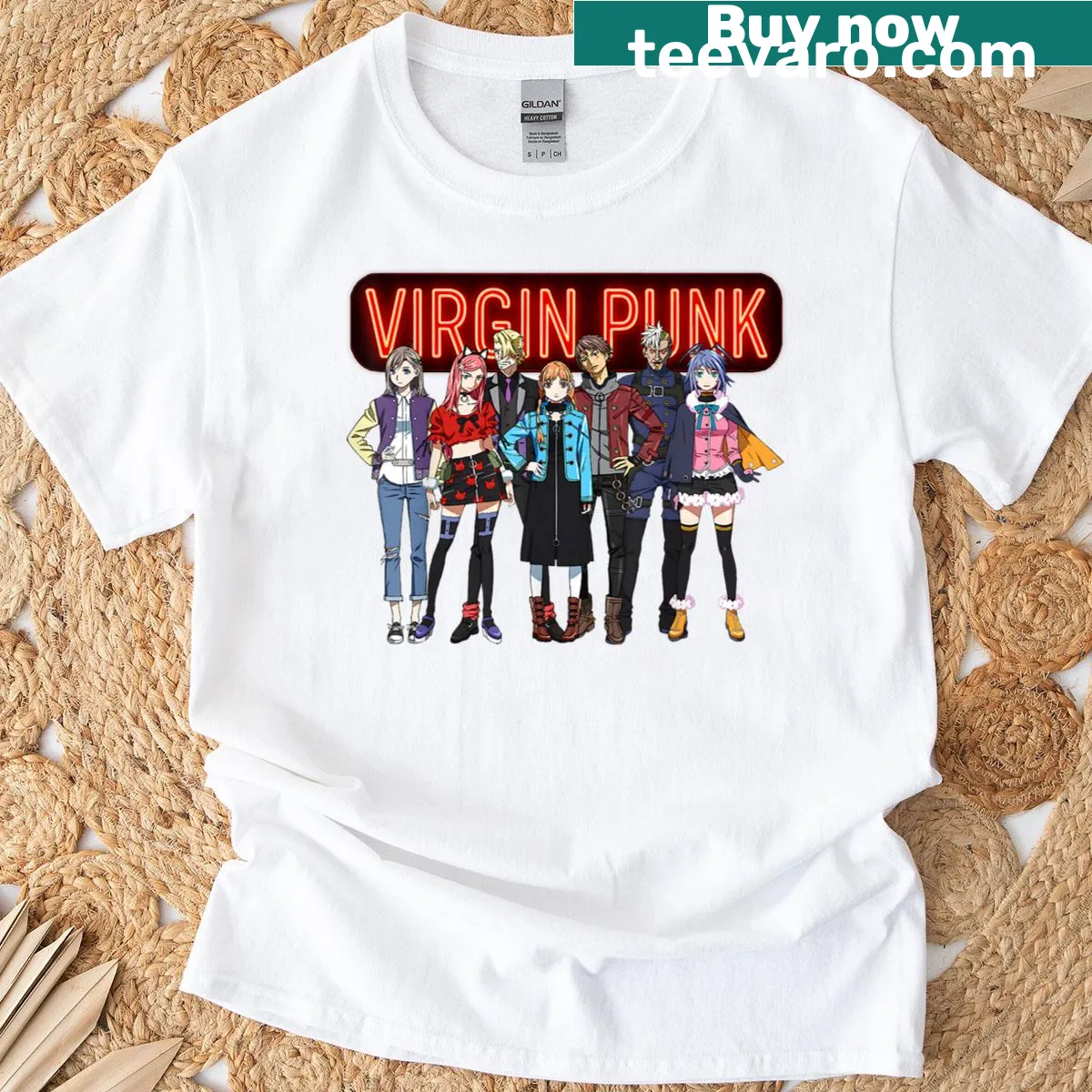 Punk-inspired T-shirt with bold typography — on a men's t-shirt