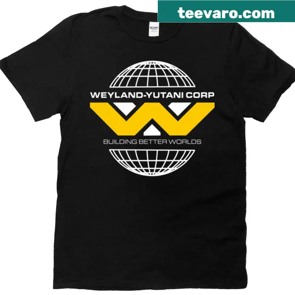Weyland-yutani globe logo graphic on clean t-shirt