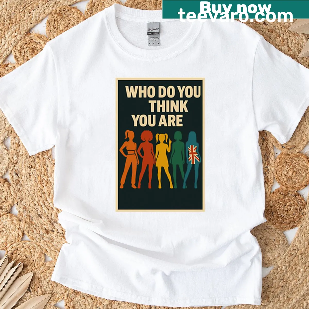 Text graphic T-shirt with the phrase 'Who Do You Think You Are?' — on a men's t-shirt
