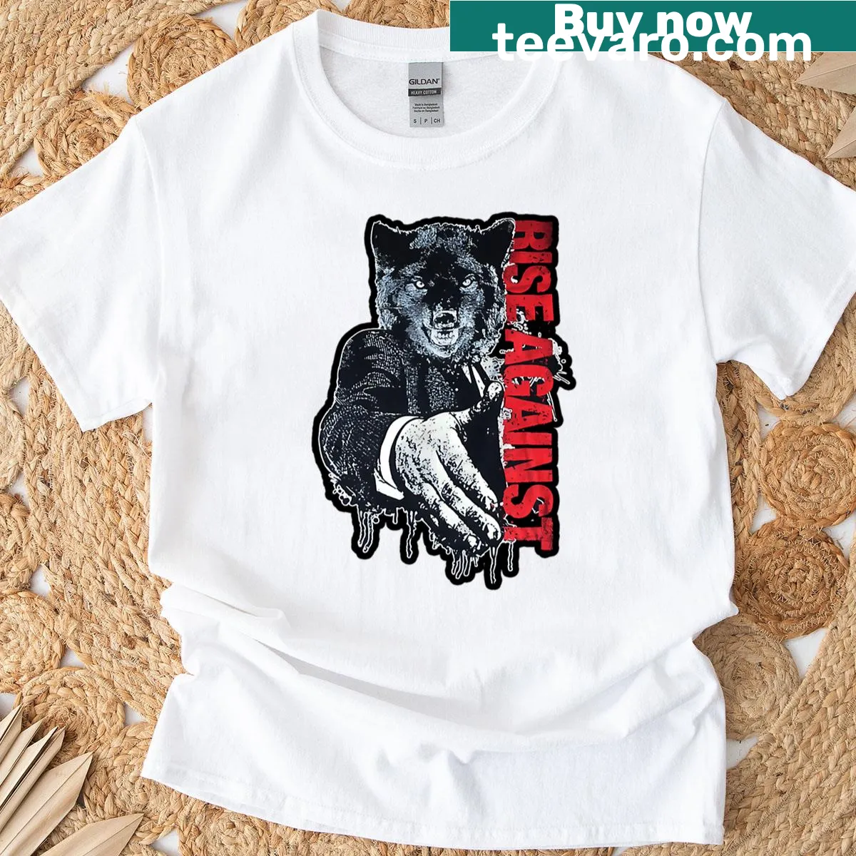 T-shirt featuring a wolf graphic in the shadows, ideal for nature lovers — on a men's t-shirt