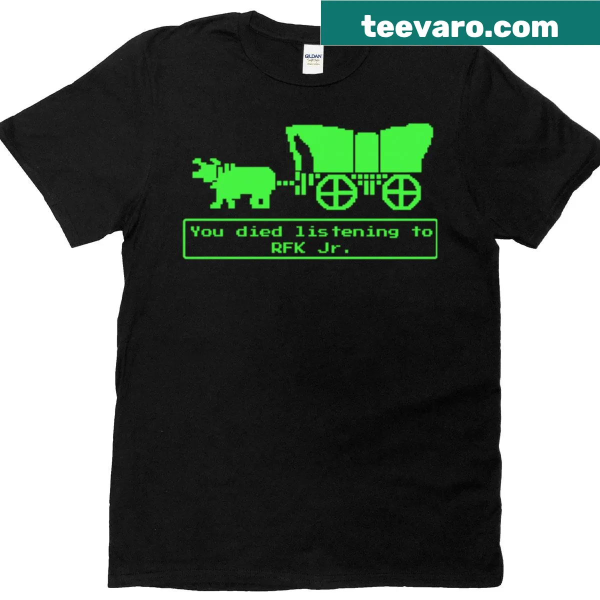 T-shirt featuring the phrase 'You Died Listening To Rfk Jr.' in a humorous style. — on a men's t-shirt