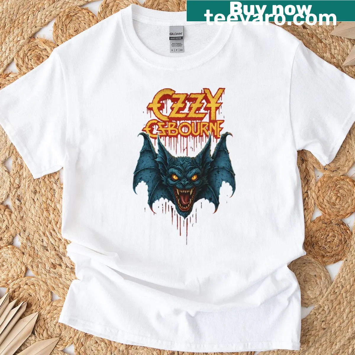 Vintage-style T-shirt with Young Ozzy's signature — on a men's t-shirt